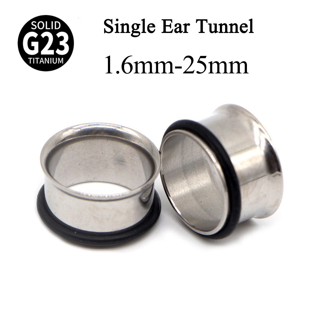 Body Jewelry Gauges - 1คู่ G23ไทเทเนียมเดี่ยว Flare ปลั๊กจิวระเบิดหูตัวขยายขนาดเนื้อขยายขนาด1.6-25มม