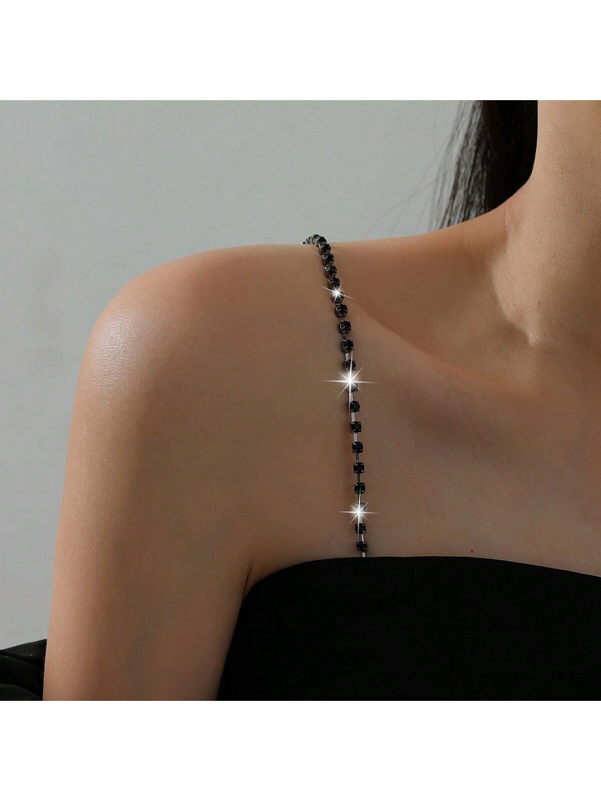 Body Jewelry Art - สายรัดชุดชั้นใน rhinestone ปรับได้หรูหรา, สายรัดไหล่เซ็กซี่, สายรัดชุดชั้นในที่ซ่อนอยู่สําหรับเดรส, อุปกรณ์จัดงานแต่งงานและวันหยุด