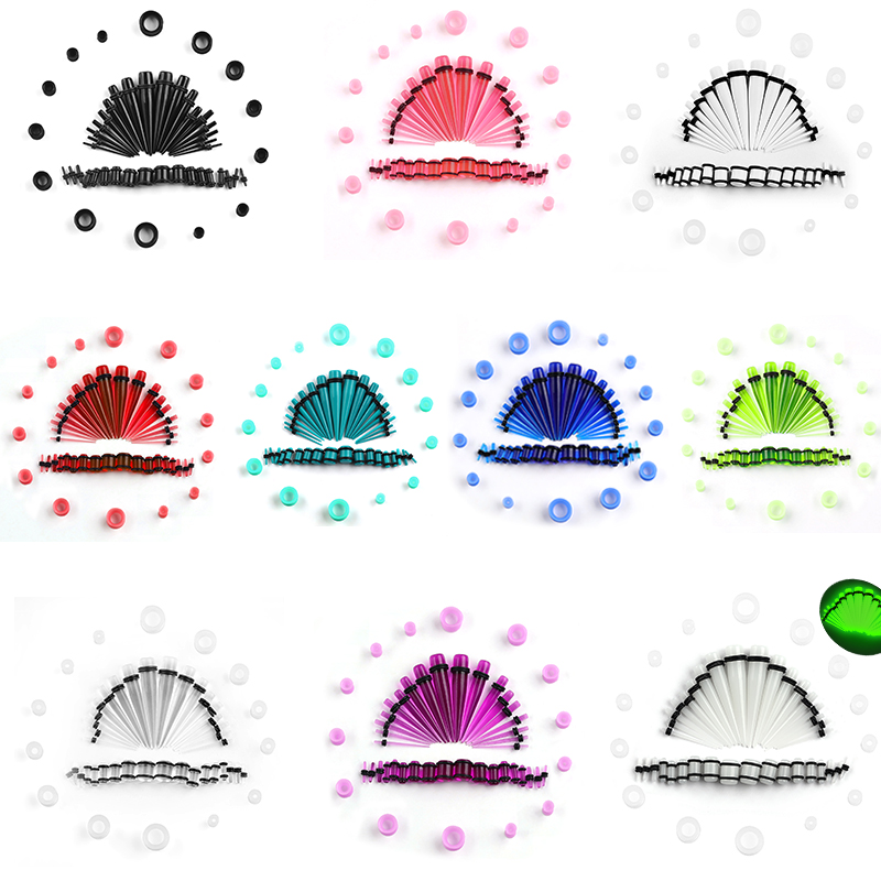Body Jewelry Gauges - 50pcs อะคริลิค SPIKE EAR Gauges ชุด-รูปกรวยหู