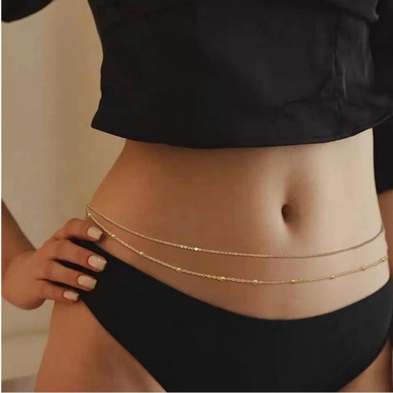 Body Jewelry Waterproof - สร้อยคาดเอวสำหรับผู้หญิง กันน้ำ 1/2/3 ชั้น สร้อยคาดเอวสำหรับใส่ไปทะเล ชุดบิกินี่