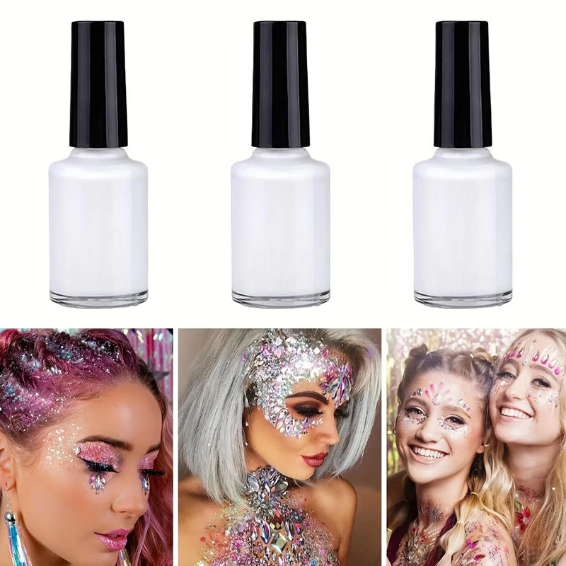 Body Jewelry Glue - กาวสีทาตัวชนิดน้ำ 3 แพ็ค, กาวอเนกประสงค์กันน้ำ กันเหงื่อ ติดทนนาน