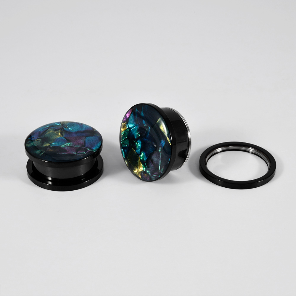 1PC สแตนเลสสตีลผสมสีเปลือกเครื - Body Jewelry Gauges บทวิจารณ์และราคา