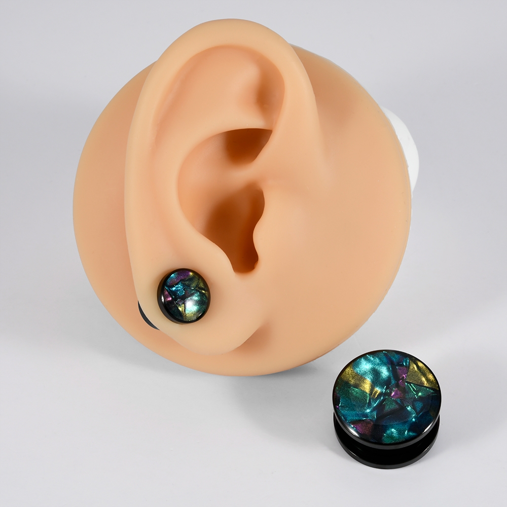 1PC สแตนเลสสตีลผสมสีเปลือกเครื - Body Jewelry Gauges บทวิจารณ์และราคา