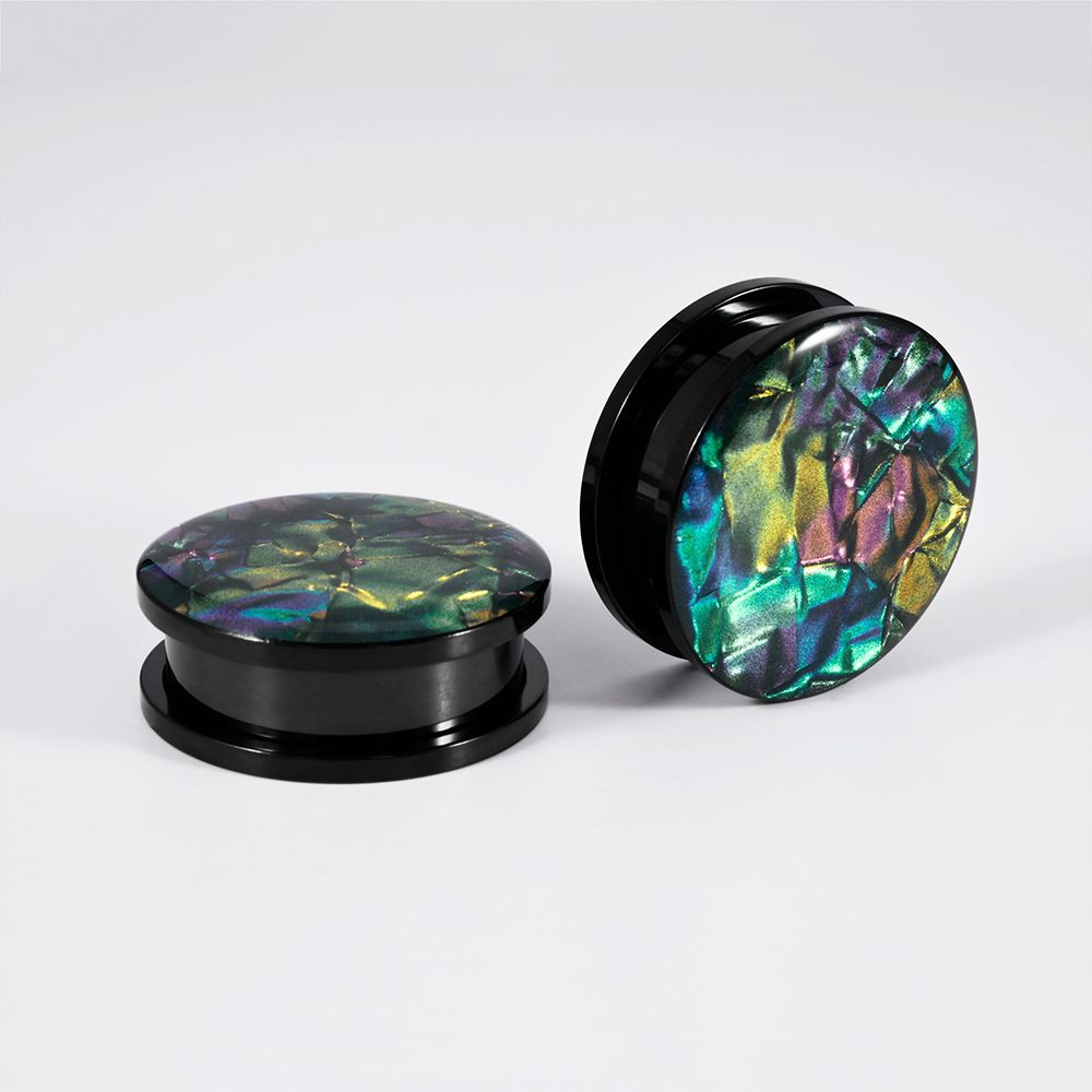1PC สแตนเลสสตีลผสมสีเปลือกเครื - Body Jewelry Gauges บทวิจารณ์และราคา