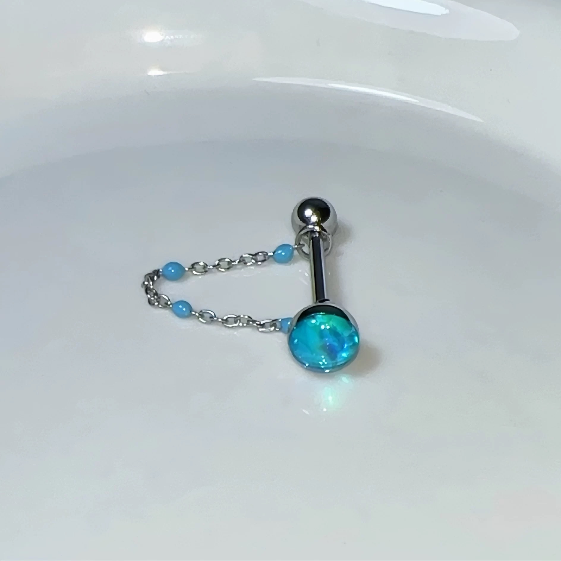จิวเจาะลิ้นไทเทเนียมสตีลพร้อมโ - Body Jewelry Quality บทวิจารณ์และราคา