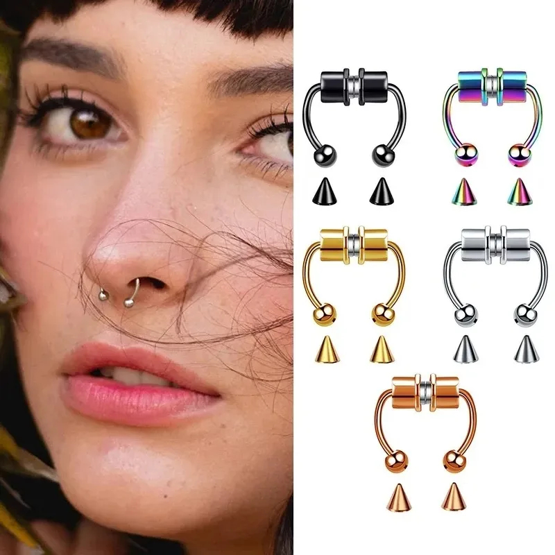 1/2/3 ชิ้น แหวนจมูกแม่เหล็กปลอ - Body Jewelry Art บทวิจารณ์และราคา