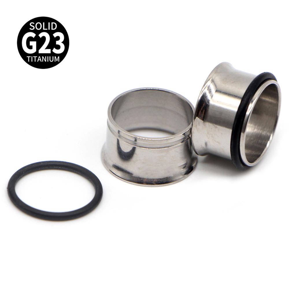 1คู่ G23ไทเทเนียมเดี่ยว Flare  - Body Jewelry Gauges บทวิจารณ์และราคา