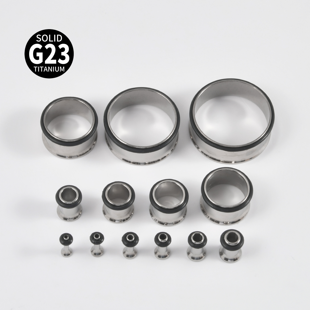 1คู่ G23ไทเทเนียมเดี่ยว Flare  - Body Jewelry Gauges บทวิจารณ์และราคา