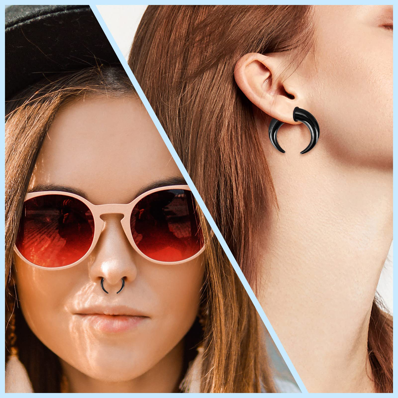 18 ชิ้นอะคริลิค Septum Pincher - Body Jewelry Gauges บทวิจารณ์และราคา