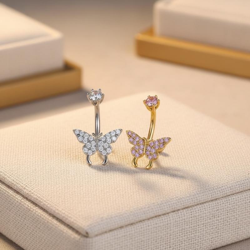 แหวนเจาะสะดือรูปผีเสื้อประดับเ - Body Jewelry Quality บทวิจารณ์และราคา