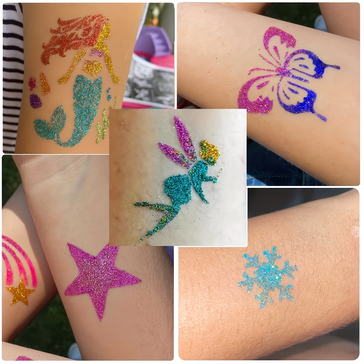 DIY Flash Tattoo 12 สี Glitter - Body Jewelry Glue บทวิจารณ์และราคา