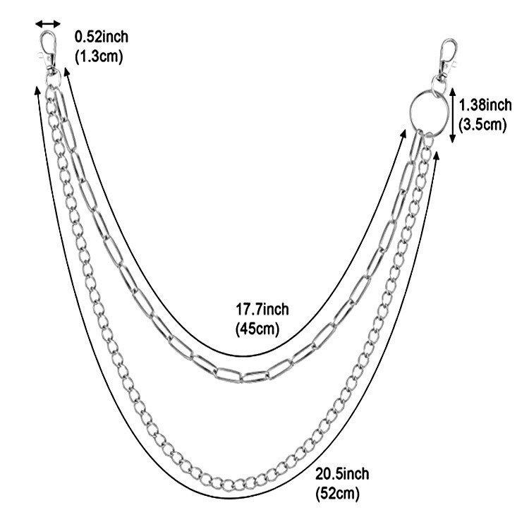 โซ่โลหะคู่แบบวงกลมสำหรับกางเกง - Body Jewelry Quality บทวิจารณ์และราคา