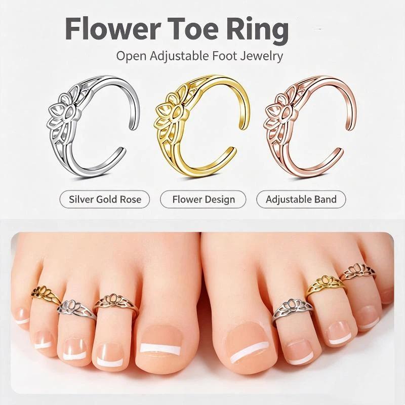 แหวนนิ้วเท้าดีไซน์ดอกบัวแบบปรั - Body Jewelry Waterproof บทวิจารณ์และราคา