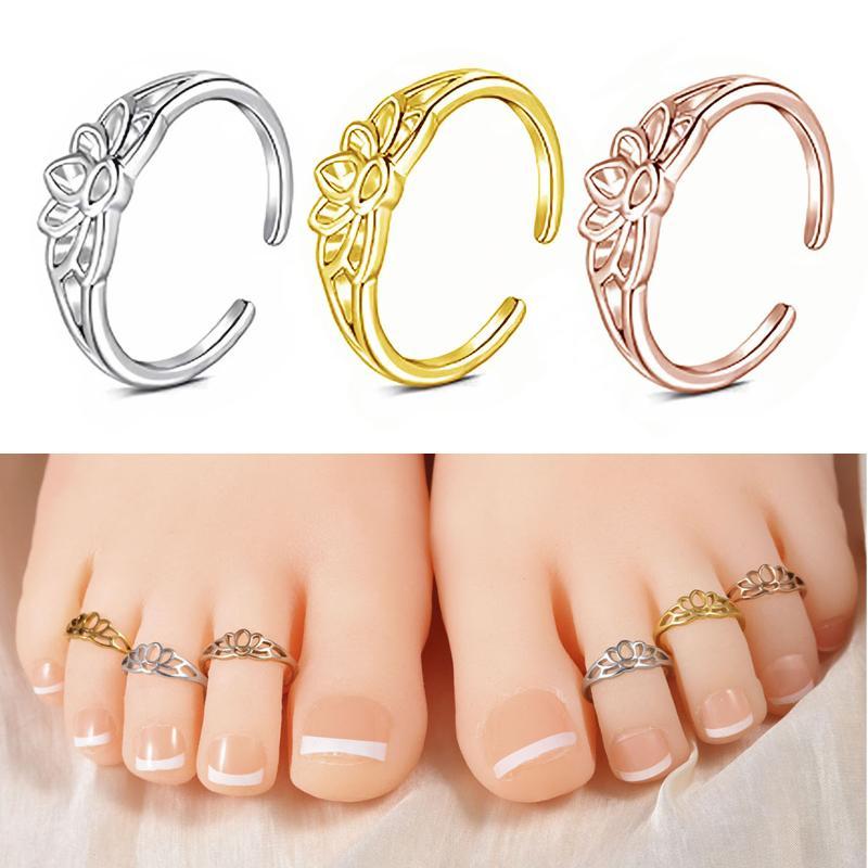 แหวนนิ้วเท้าดีไซน์ดอกบัวแบบปรั - Body Jewelry Waterproof บทวิจารณ์และราคา