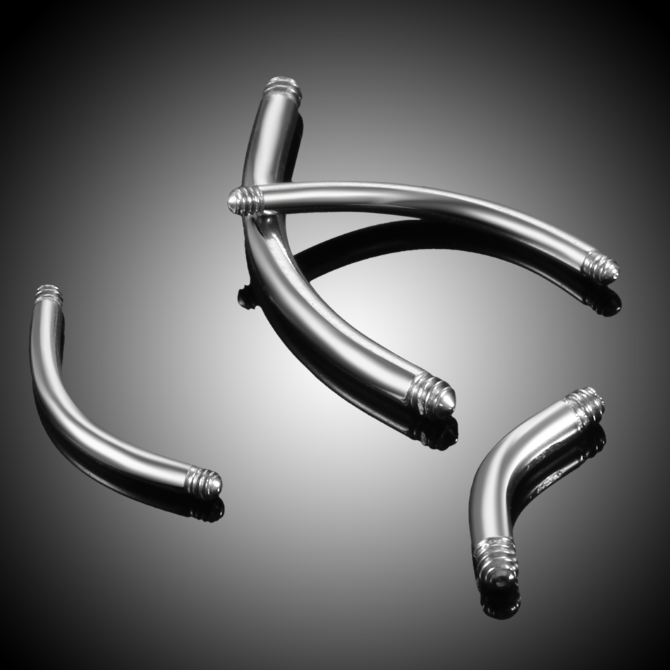 100 ชิ้น/ล็อตกล้วยกล้วยเหล็กสำ - Body Jewelry Gauges บทวิจารณ์และราคา