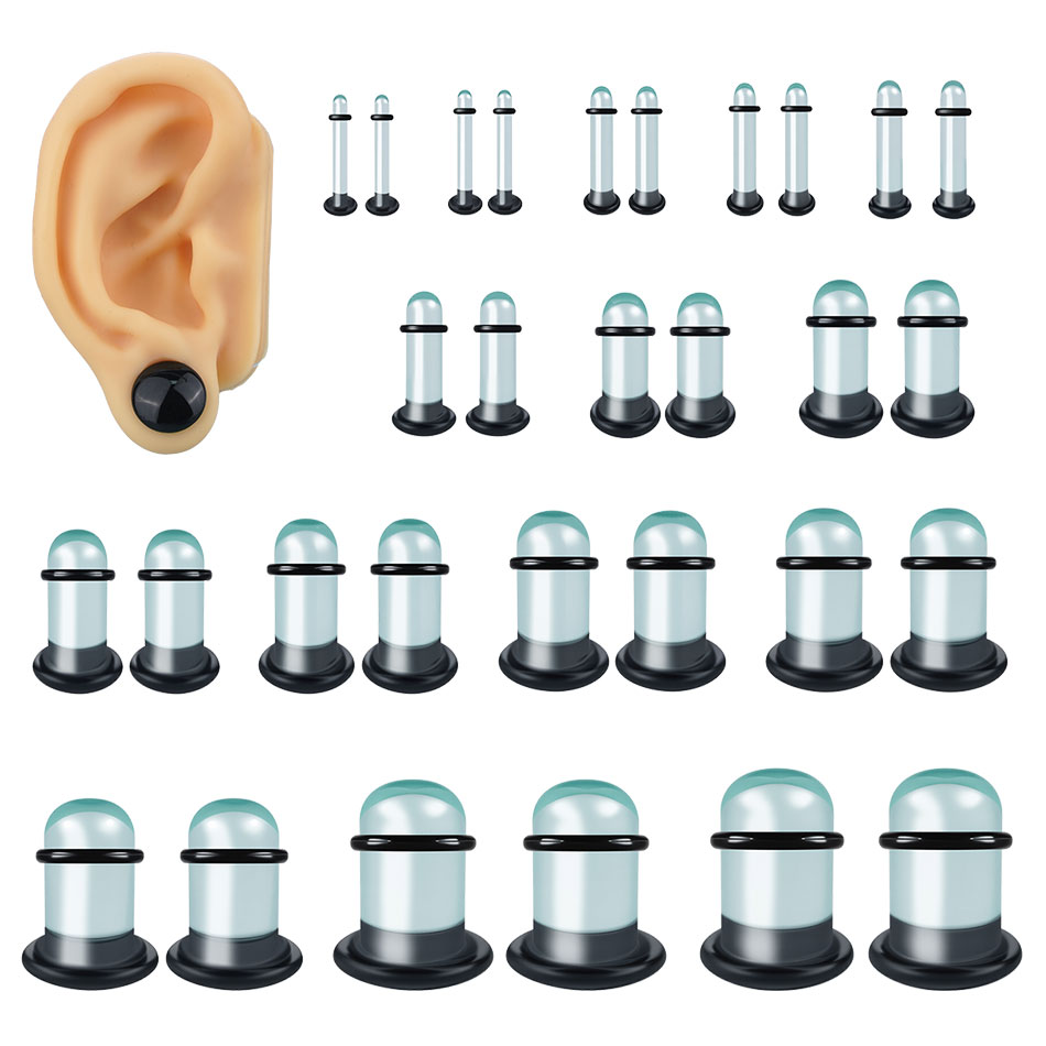 2pcs แก้วหูเครื่องวัดยืดชุดสั้ - Body Jewelry Gauges บทวิจารณ์และราคา