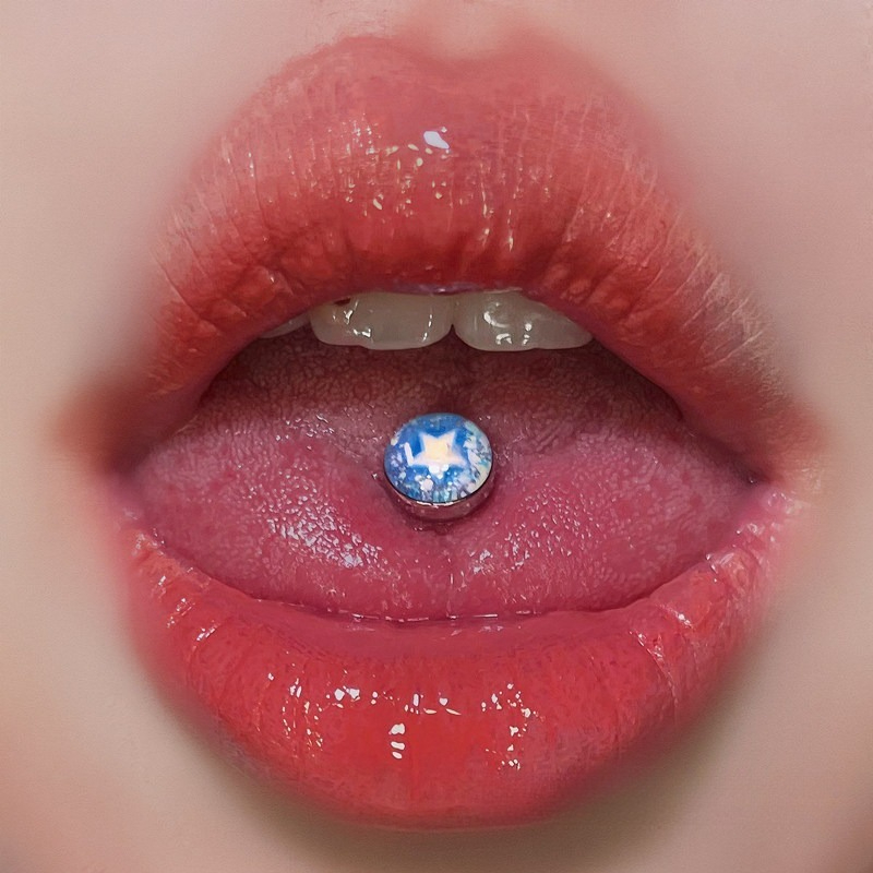 จิวเสียบลิ้นรูปดาวสีฟ้า สแตนเล - Body Jewelry Quality บทวิจารณ์และราคา