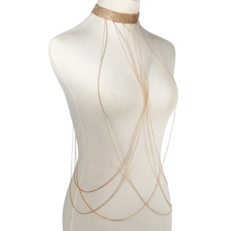ทองสีBody Chainผู้หญิงRhinesto - Body Jewelry In Bulk บทวิจารณ์และราคา