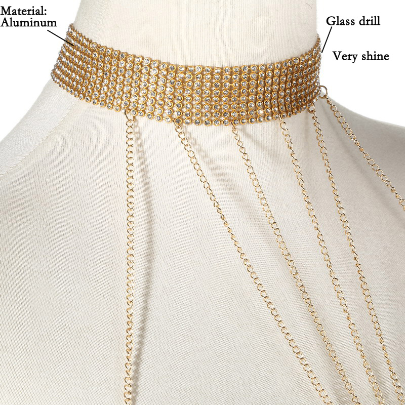 ทองสีBody Chainผู้หญิงRhinesto - Body Jewelry In Bulk บทวิจารณ์และราคา