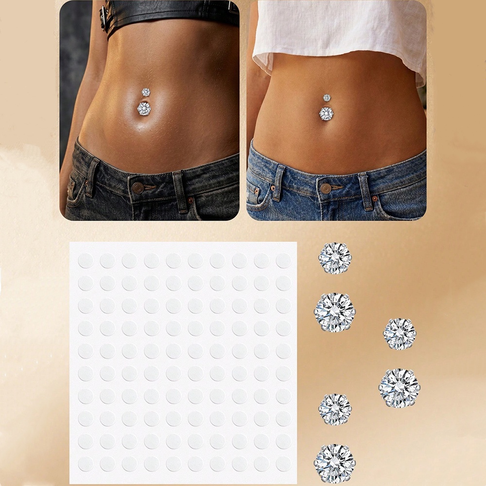 จิวสะดือปลอม ประดับเพชรคิวบิกเ - Body Jewelry Art บทวิจารณ์และราคา