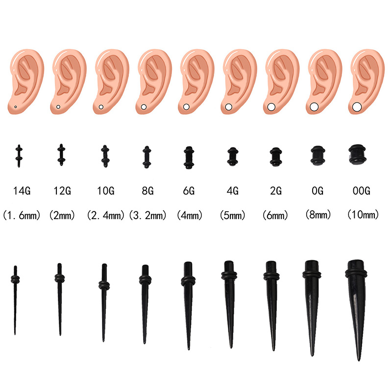 50pcs อะคริลิค SPIKE EAR Gauge - Body Jewelry Gauges บทวิจารณ์และราคา