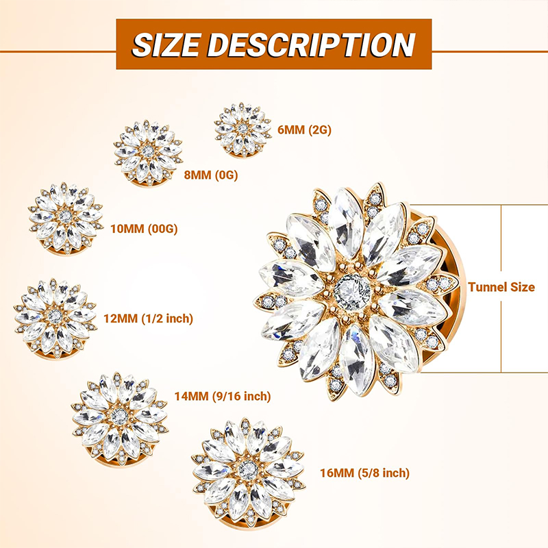 จุกอุดหูและท่อขยายหูประดับเพชร - Body Jewelry Gauges บทวิจารณ์และราคา