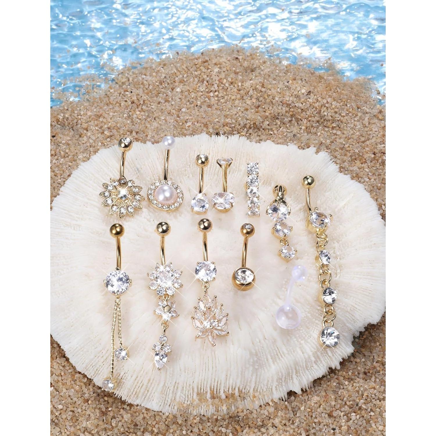 แหวนเจาะสะดือแบบห้อยขนาดมาตรฐา - Body Jewelry Quality บทวิจารณ์และราคา