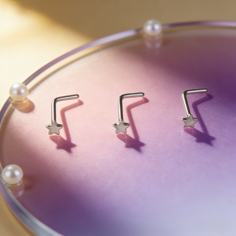 ต่างหูจมูกสแตนเลสทรงดาว 0.8 มม - Body Jewelry Quality บทวิจารณ์และราคา