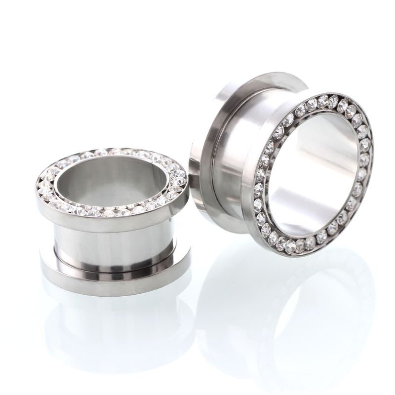 ชุดอุปกรณ์ขยายรูหูแบบคริสตัล 2 - Body Jewelry Gauges บทวิจารณ์และราคา