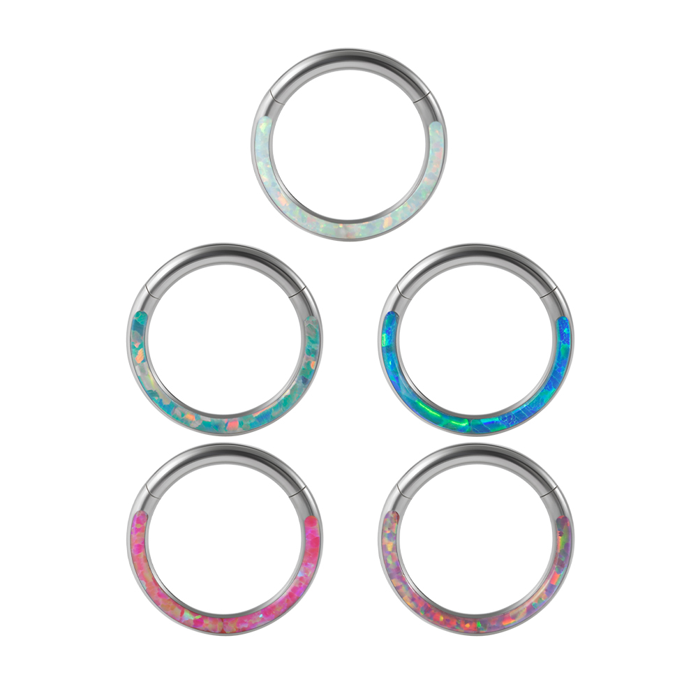 ห่วงเหล็กโอปอลแบบห่วงคล้องจมูก - Body Jewelry Quality บทวิจารณ์และราคา