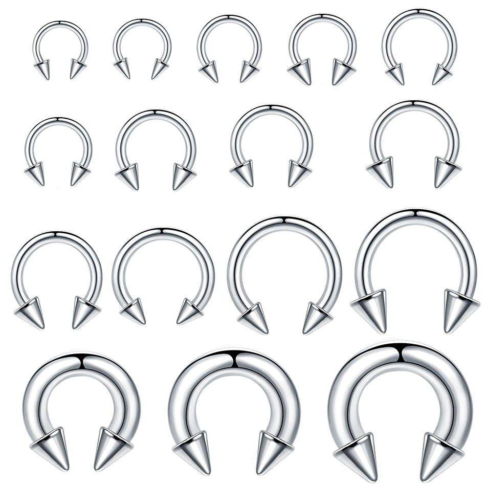 แหวนสแตนเลสทรงเกือกม้าขนาดใหญ่ - Body Jewelry Gauges บทวิจารณ์และราคา