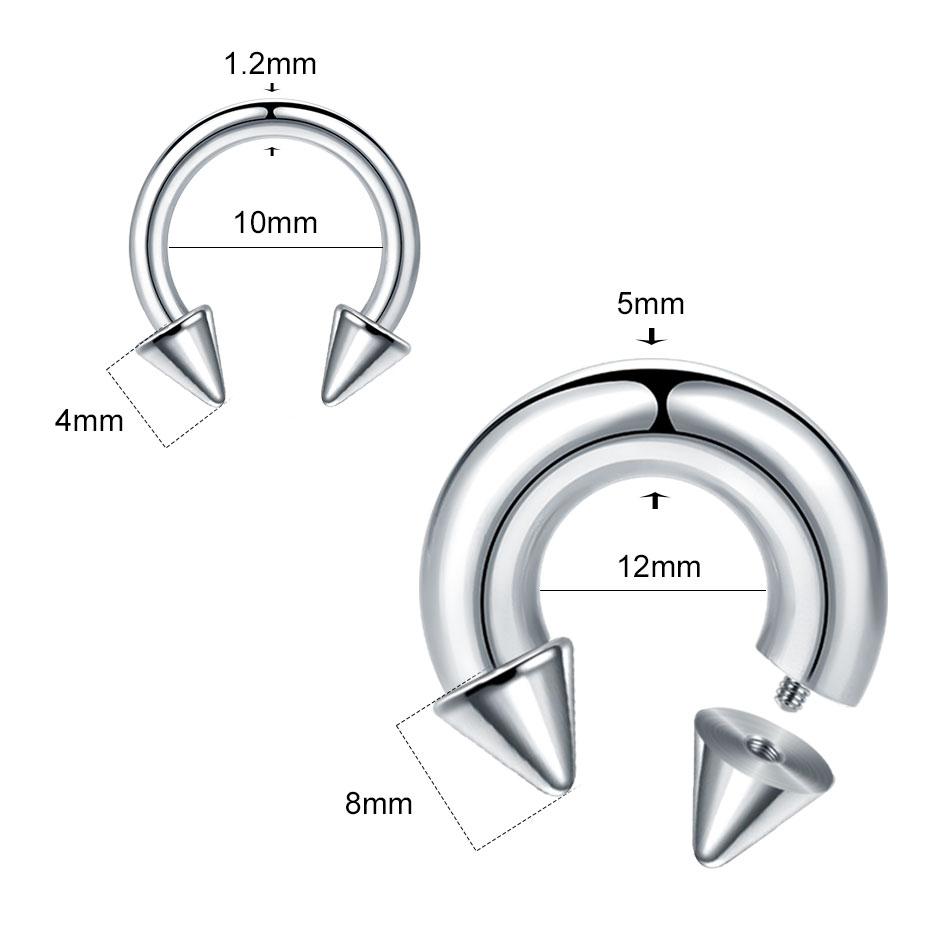 แหวนสแตนเลสทรงเกือกม้าขนาดใหญ่ - Body Jewelry Gauges บทวิจารณ์และราคา