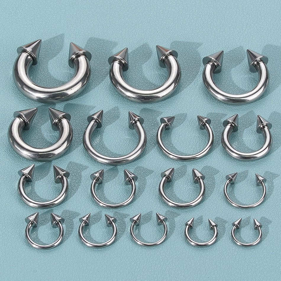 แหวนสแตนเลสทรงเกือกม้าขนาดใหญ่ - Body Jewelry Gauges บทวิจารณ์และราคา