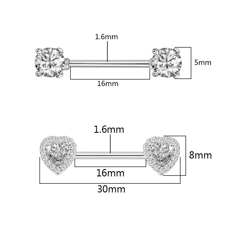 2Pcs คุณภาพสูงหัวนมเจาะบาร์ 31 - Body Jewelry Quality บทวิจารณ์และราคา